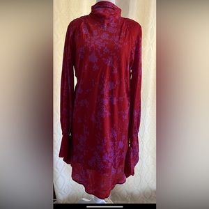 Free People Aries Floral Mini Dress, Size Large in color ‘Romantic Combo’